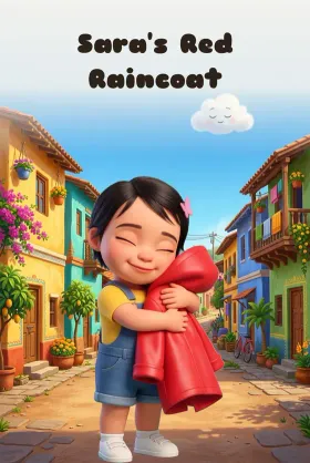 Storybook cover: Sara’s Red Raincoat